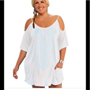 Always for me Cover-Up White Cold Shoulder Tunic